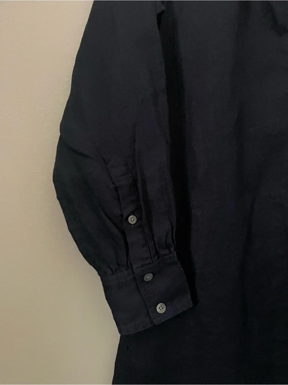 J.Crew Long-Sleeve Navy Linen Shift Dress XS